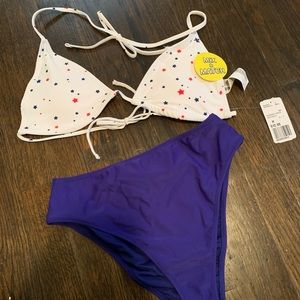 Star print bikini top